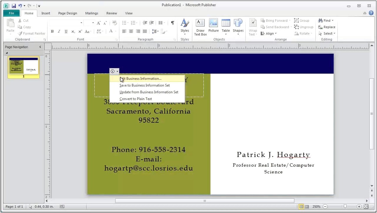 Business Card Templates For Word 2013