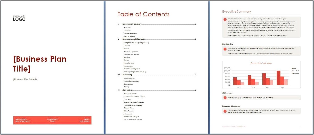 Business Plan Template For Word 2013