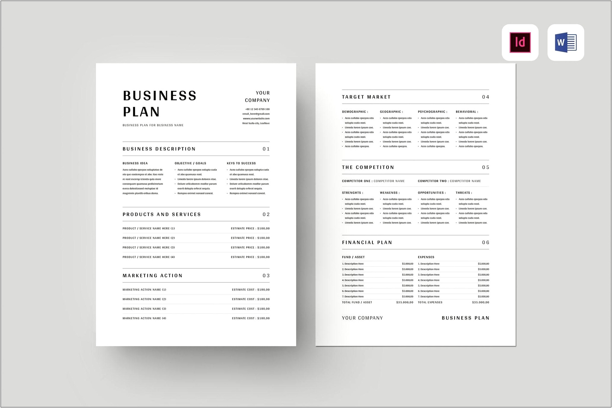 Business Plan Template In Word 2007
