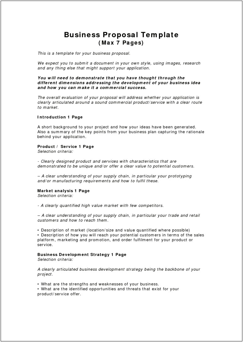 Business Simple Proposal Template For Word