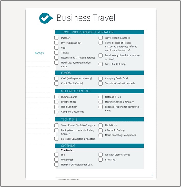 Business Travel Form Template Word Document