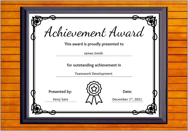Certificate Of Achievement Template Microsoft Word