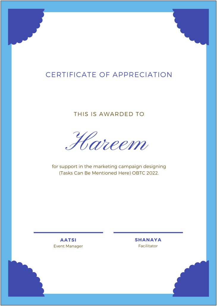 Certificate Of Appreciation Usmc Template Word