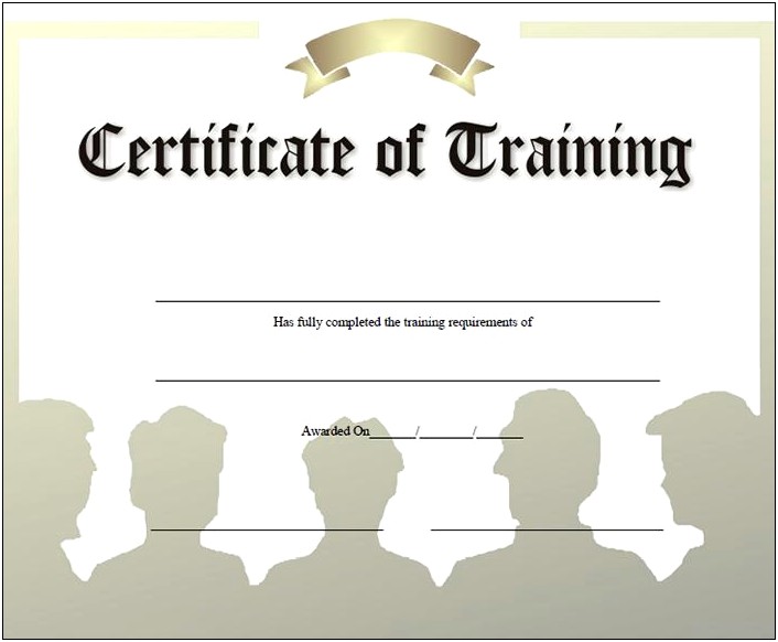 Certificate Of Training Template For Word