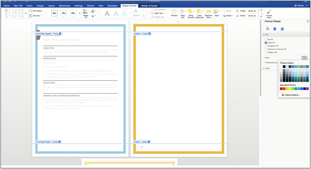 Change Colors In A Microsoft Word Template