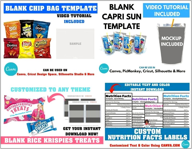 Chip Bag Template For Word Zip