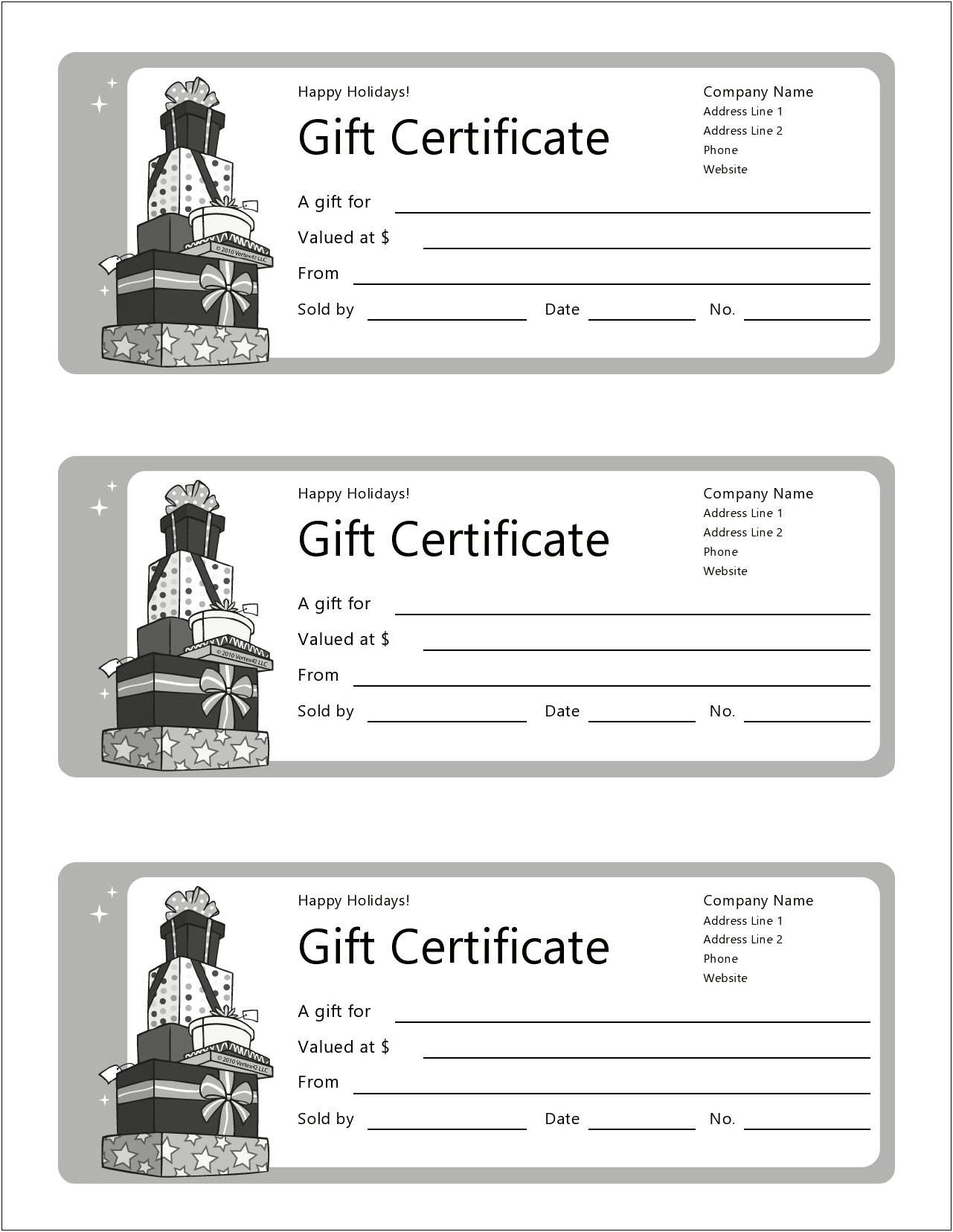 Christmas Gift Certificate Template Word 2010
