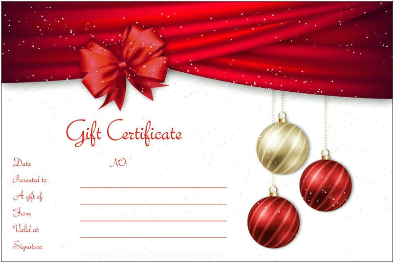 Christmas Gift Certificates Templates For Word