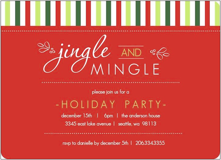 Christmas Housewarming Party Invitation Word Template