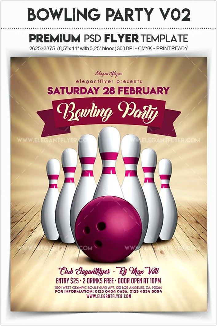 Christmas In July Bowling Fundraiser Flyer Word Template