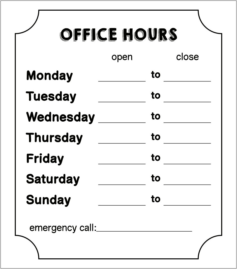 Christmas Opening Hours Template Microsoft Word