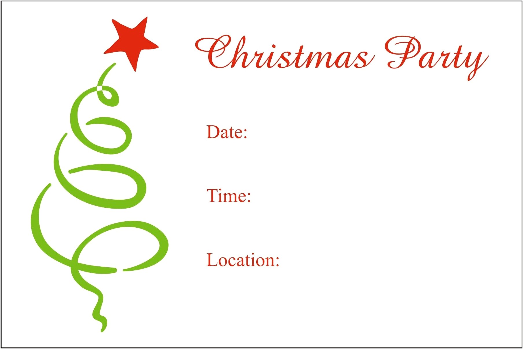 Christmas Party Invitation Templates Word 2003