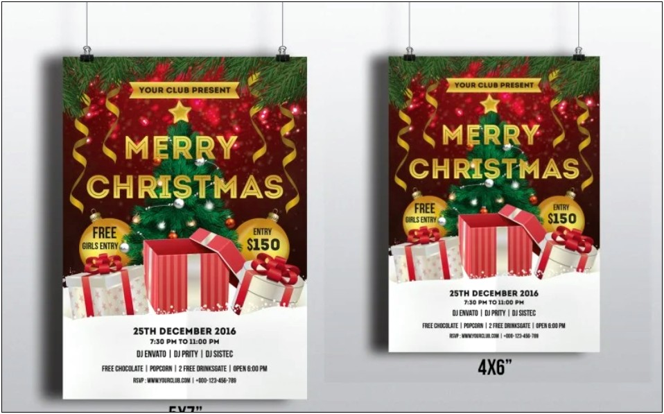 Christmas Party Template Poster Word Black And White