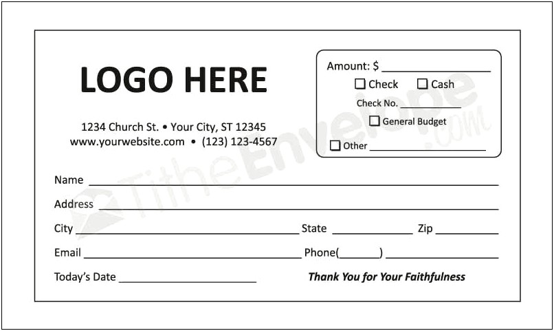 Church Offering Envelope Template For Ms Word