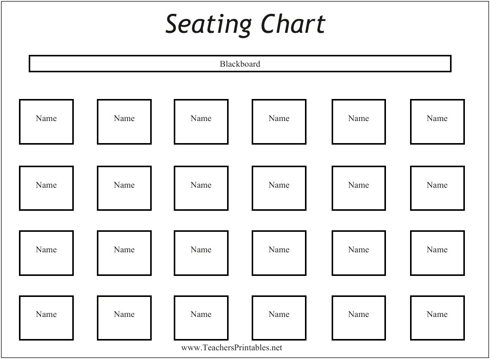 Classroom Seating Chart Template Microsoft Word