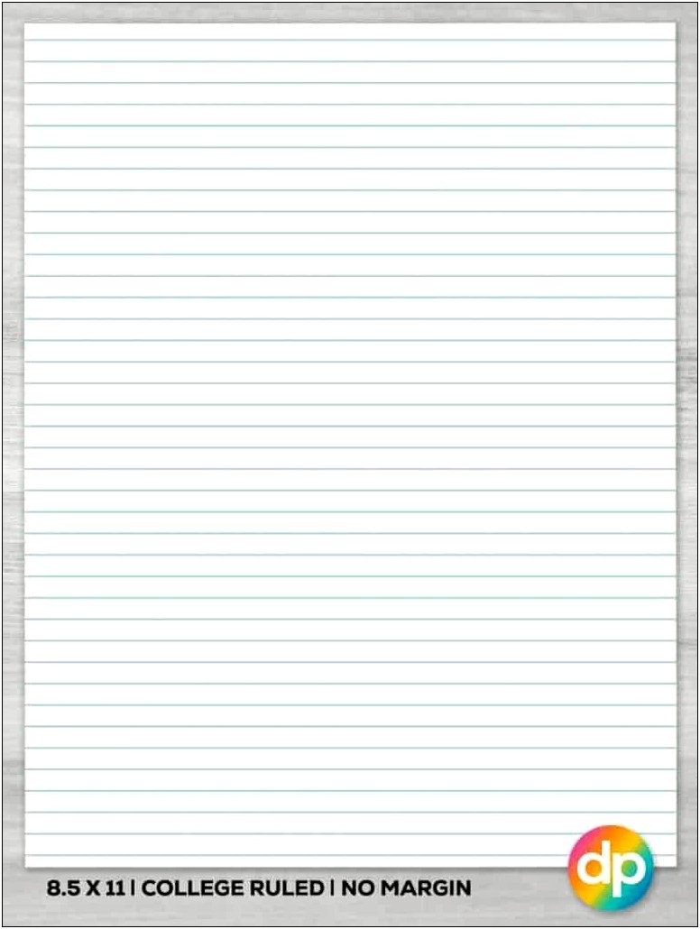 College Ruled Lined Paper Template Word