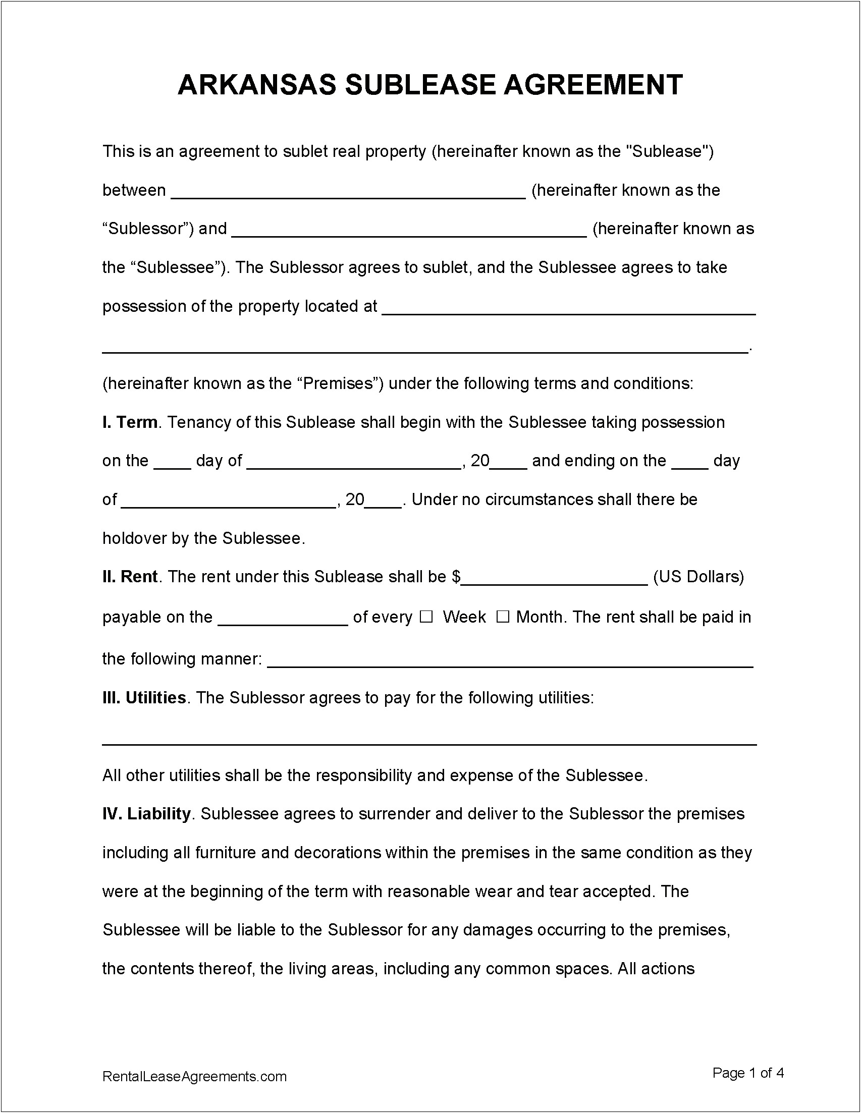 Commercial Lease Agreement Template In Word