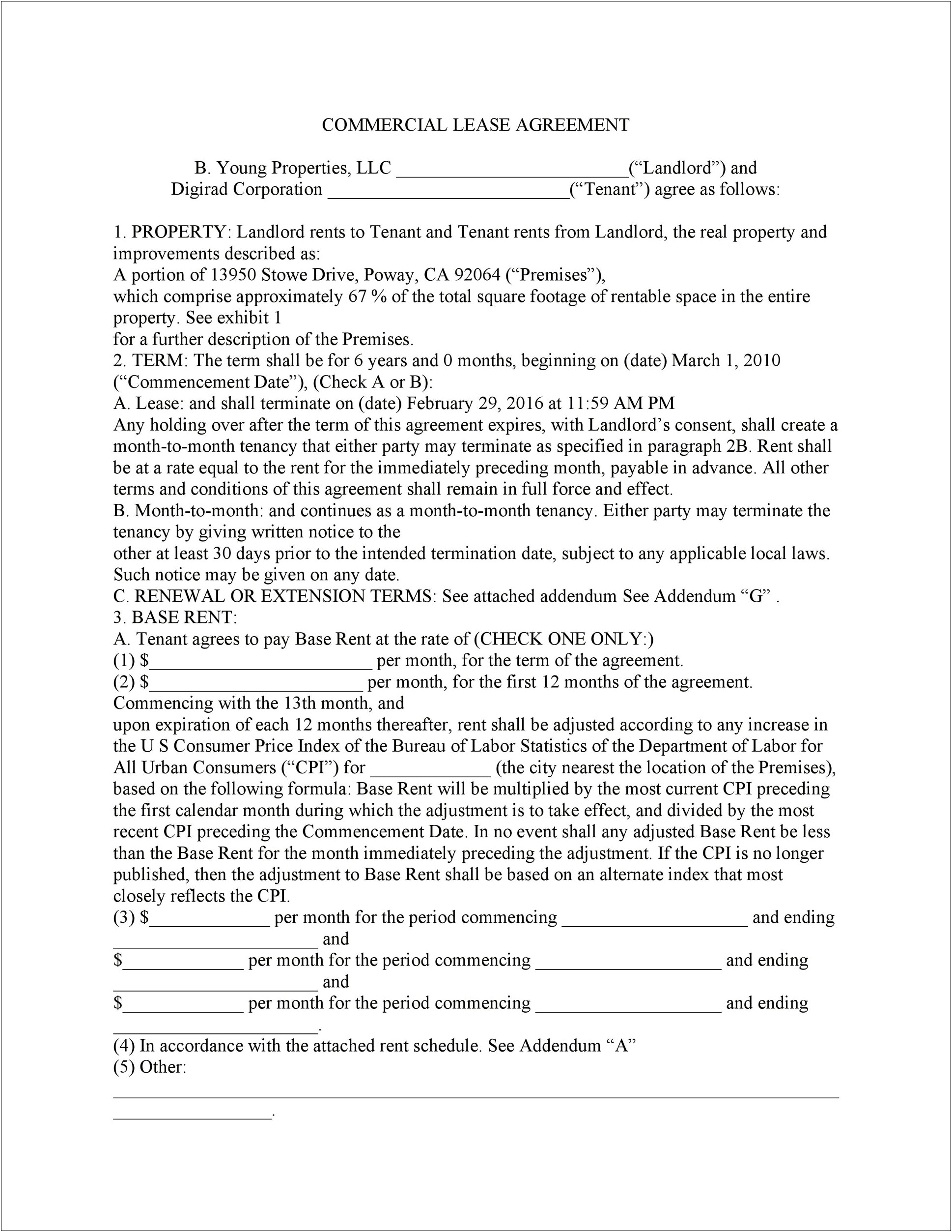 Commercial Lease Agreement Template Word Georgia