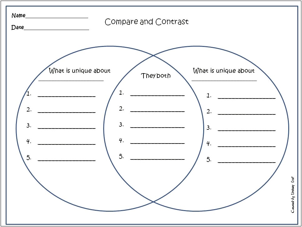 Compare And Contrast Template Microsoft Word