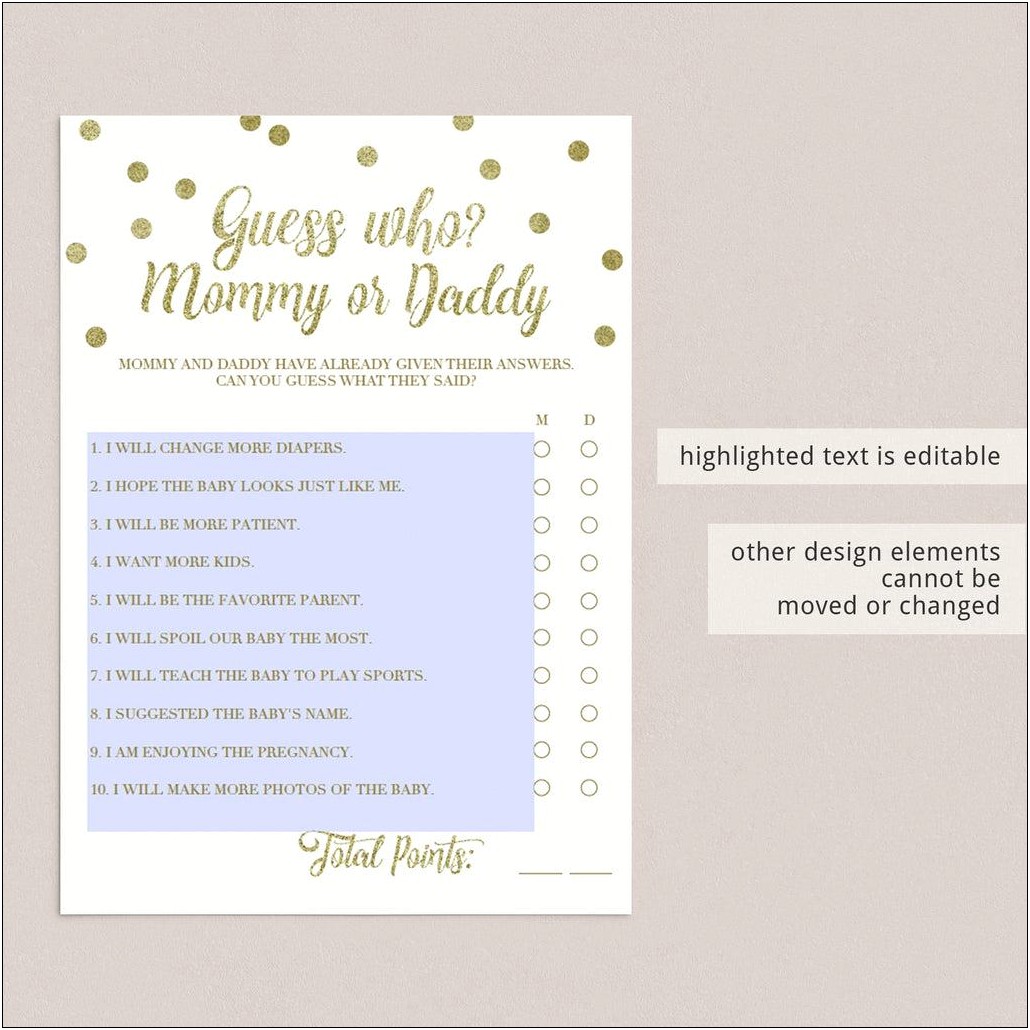 Confetti Baby Blue And Gold Word Template