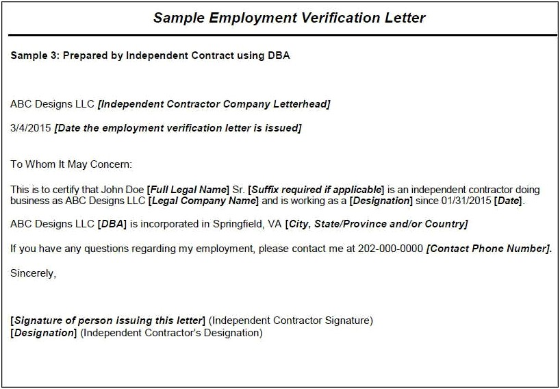 Confirmation Of Employment Letter Template Word