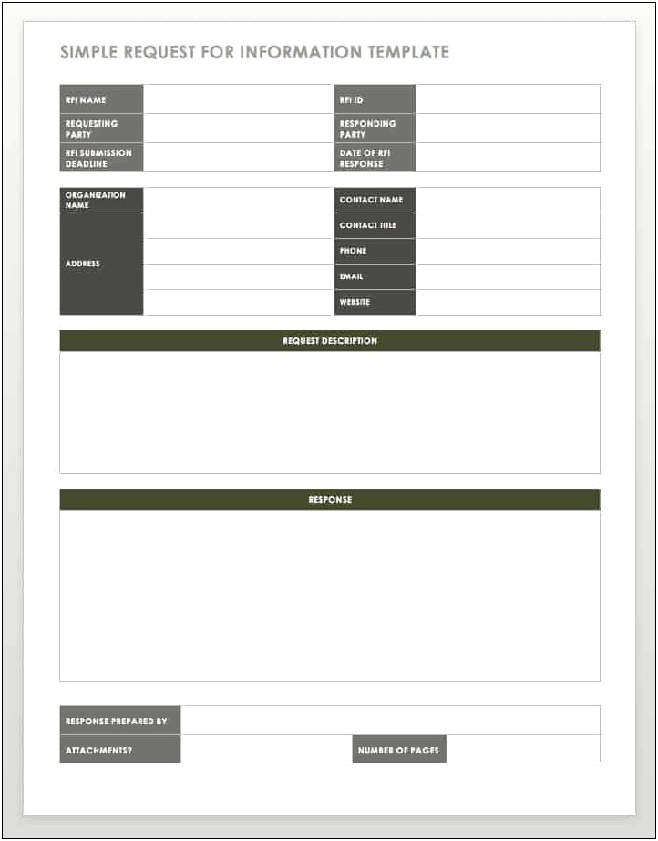 Construction Request For Information Word Template