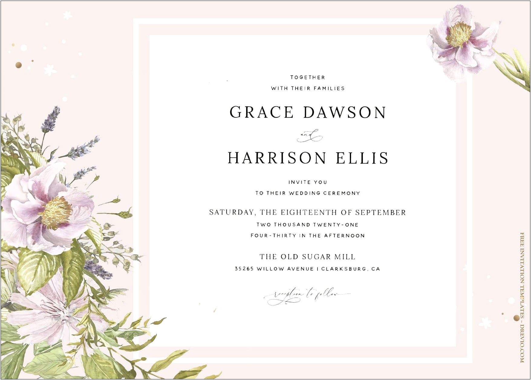 Coral And Greenery Watercolor Floral Word Templates