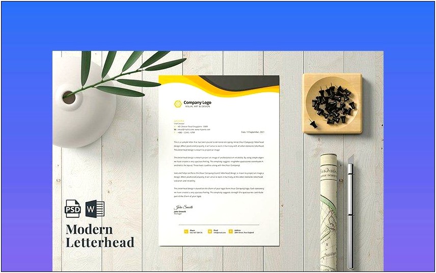 Corporate Letterhead Template Word With Side Bar