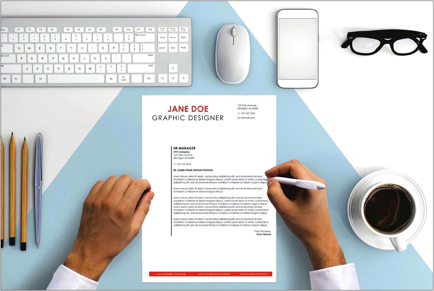 Cover Letter Template Word Red At Top