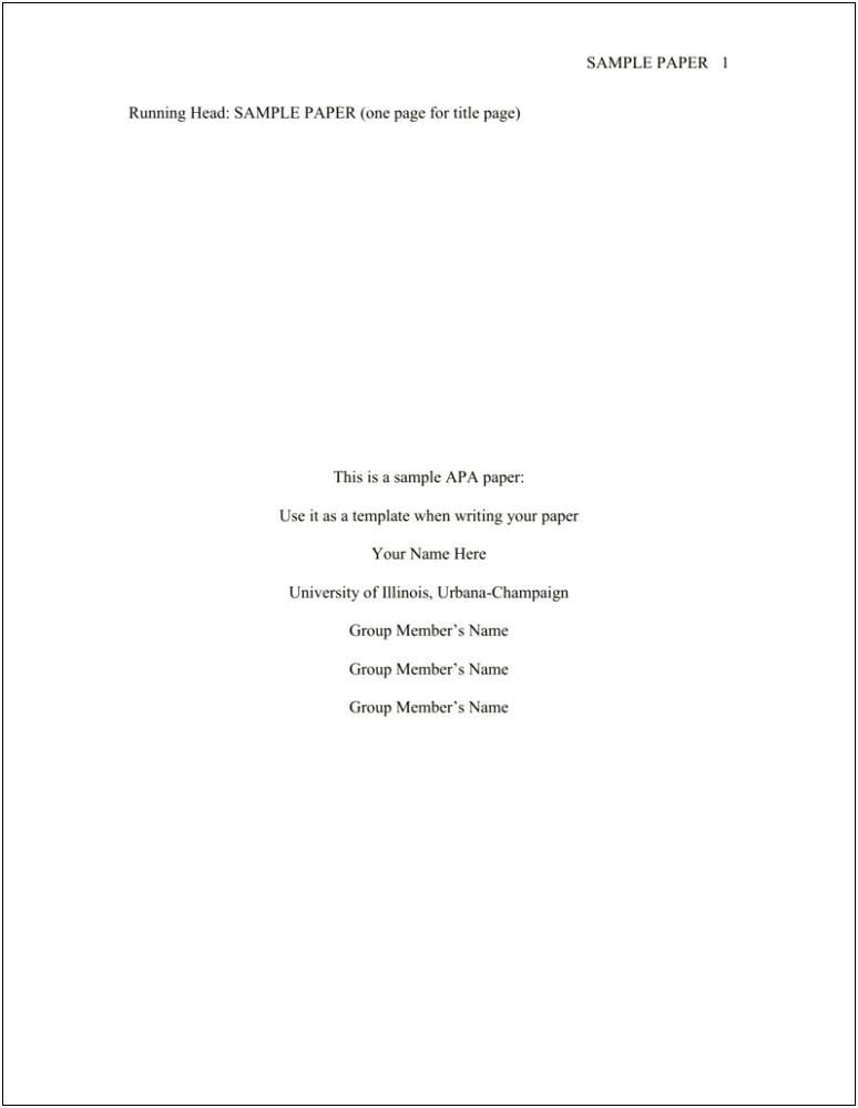 Cover Page Word Document Template For Paper