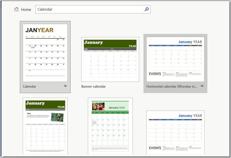 Create A Calender Without Template In 2007 Word