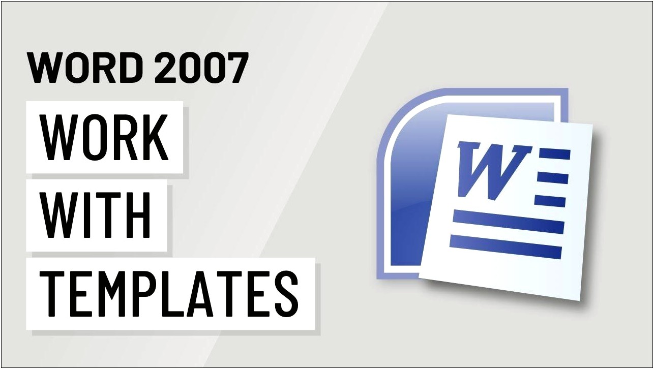 Create A Document Template In Word 2007