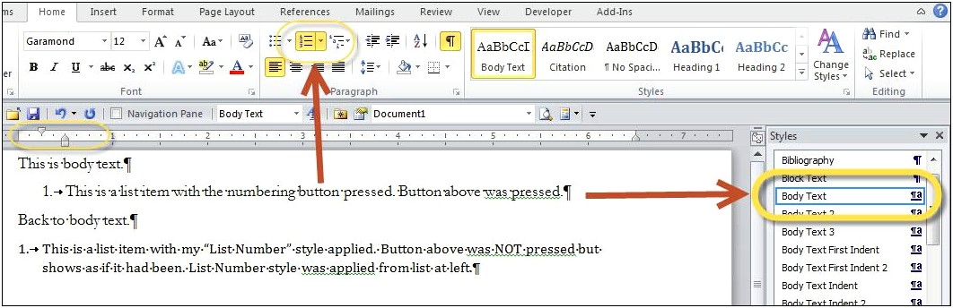 Create A Template In Word With Numbered Bullet