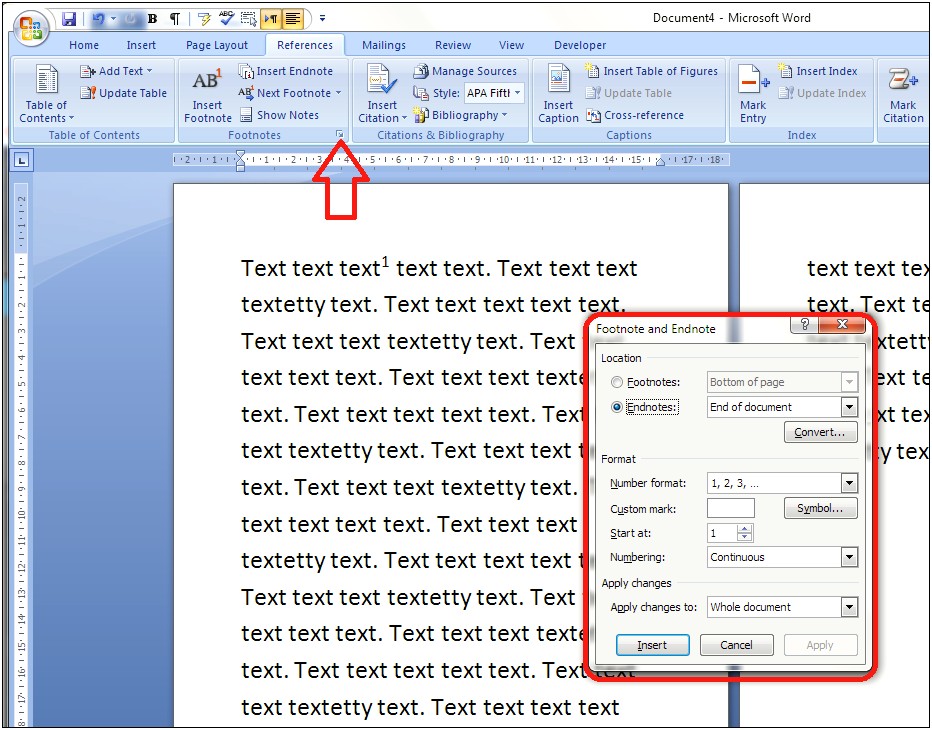 Create A Word Template With Endnote