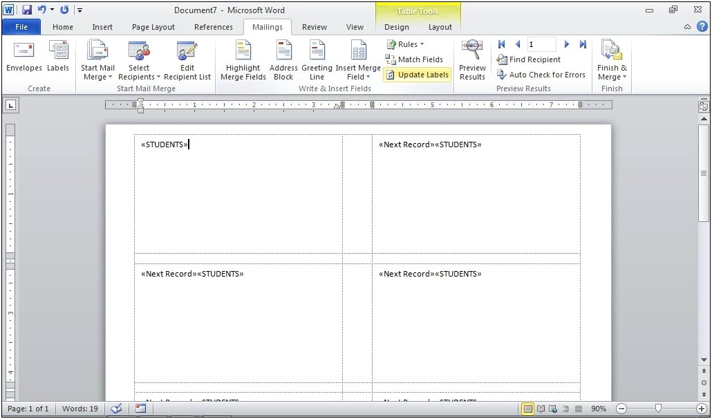 Create Address Label Using Template In Word 2016