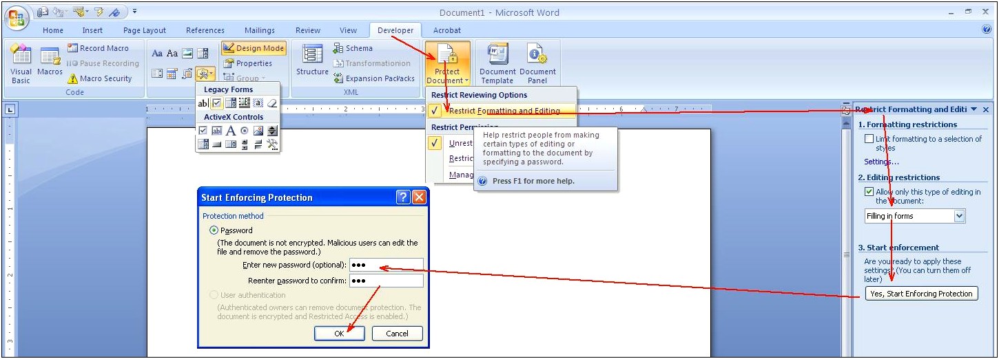 Create Template Form In Word 2007