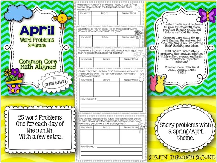 Create Your Own Word Problem Template Grade 4