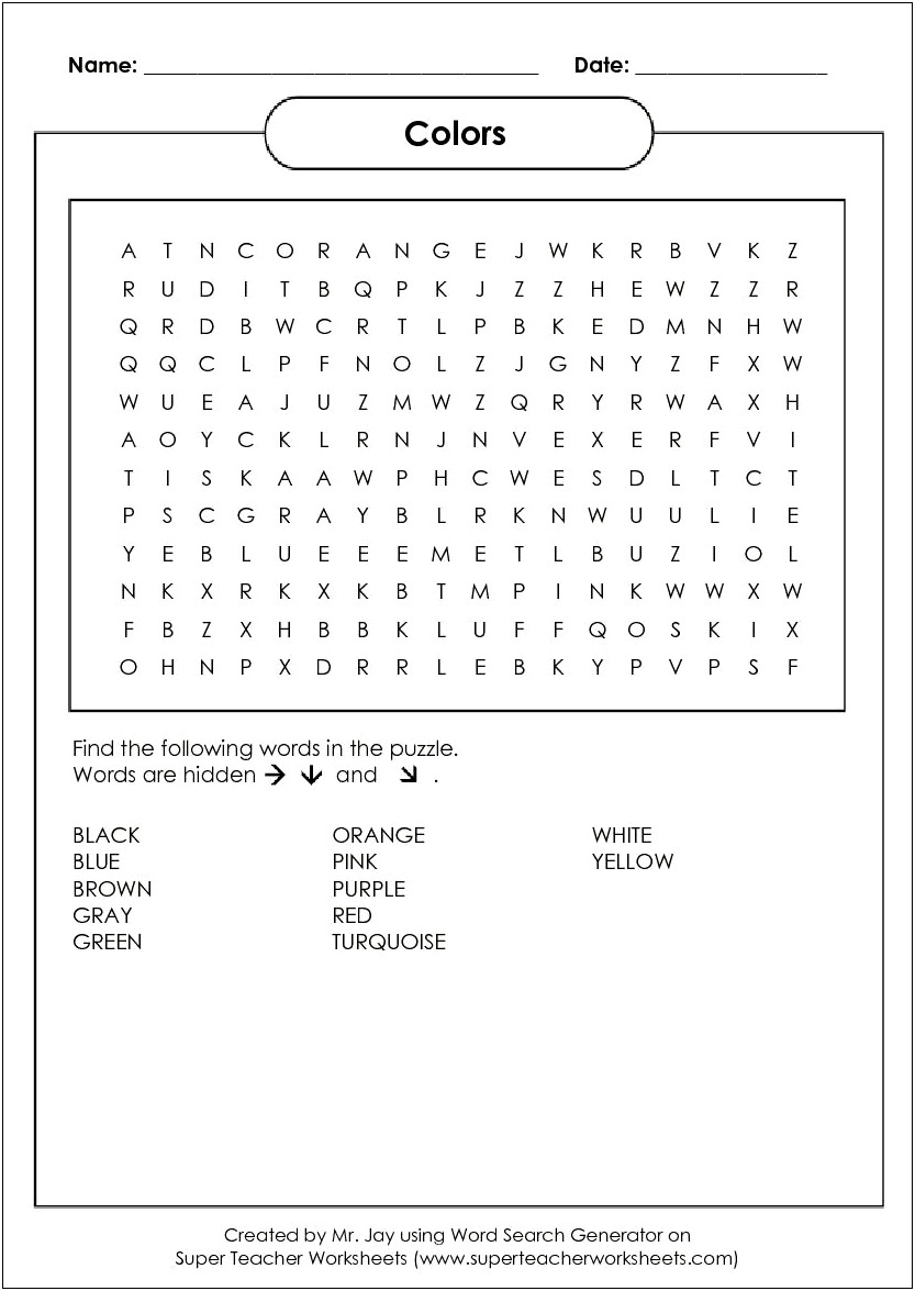 Create Your Own Word Search Template