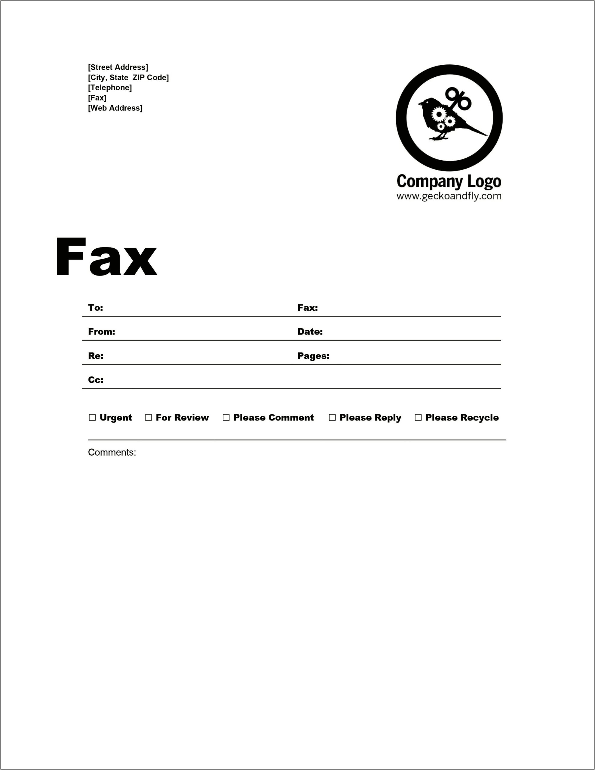Creating A Fax Template In Word 2010