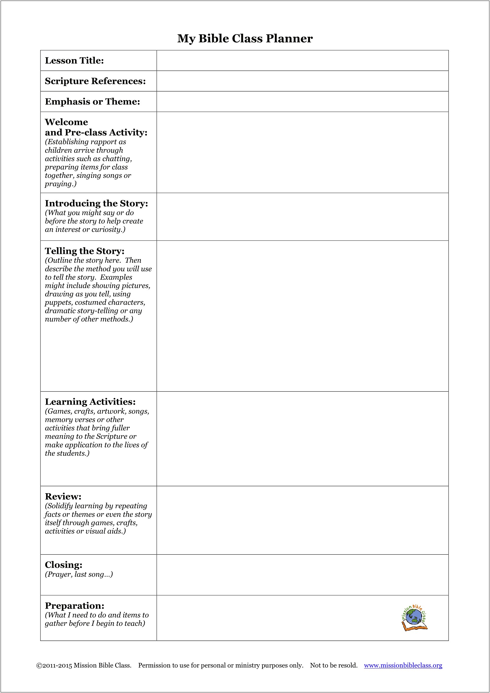 Creating A Lesson Plan Template In Word