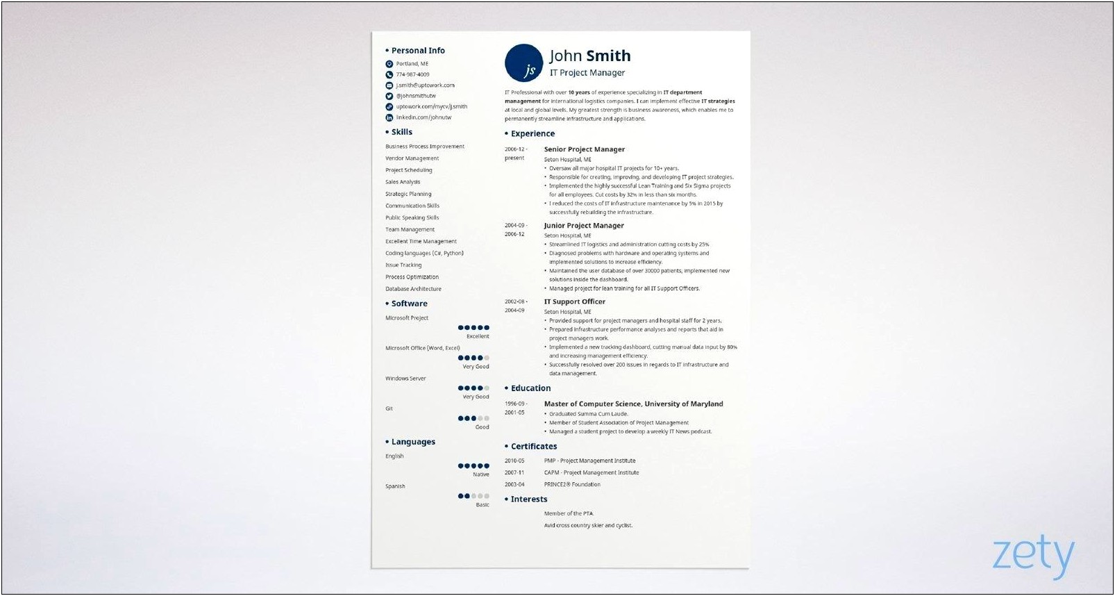 Curriculum Vitae Template For Word 2007