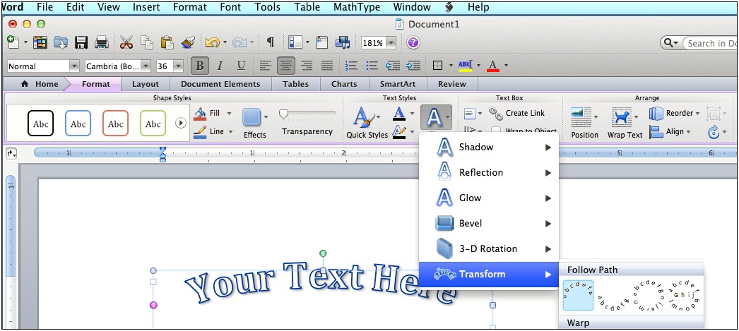 Curved Text In Word Template Replace
