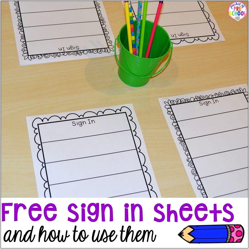 Daily Sign In Sheet Template For Preschool Word