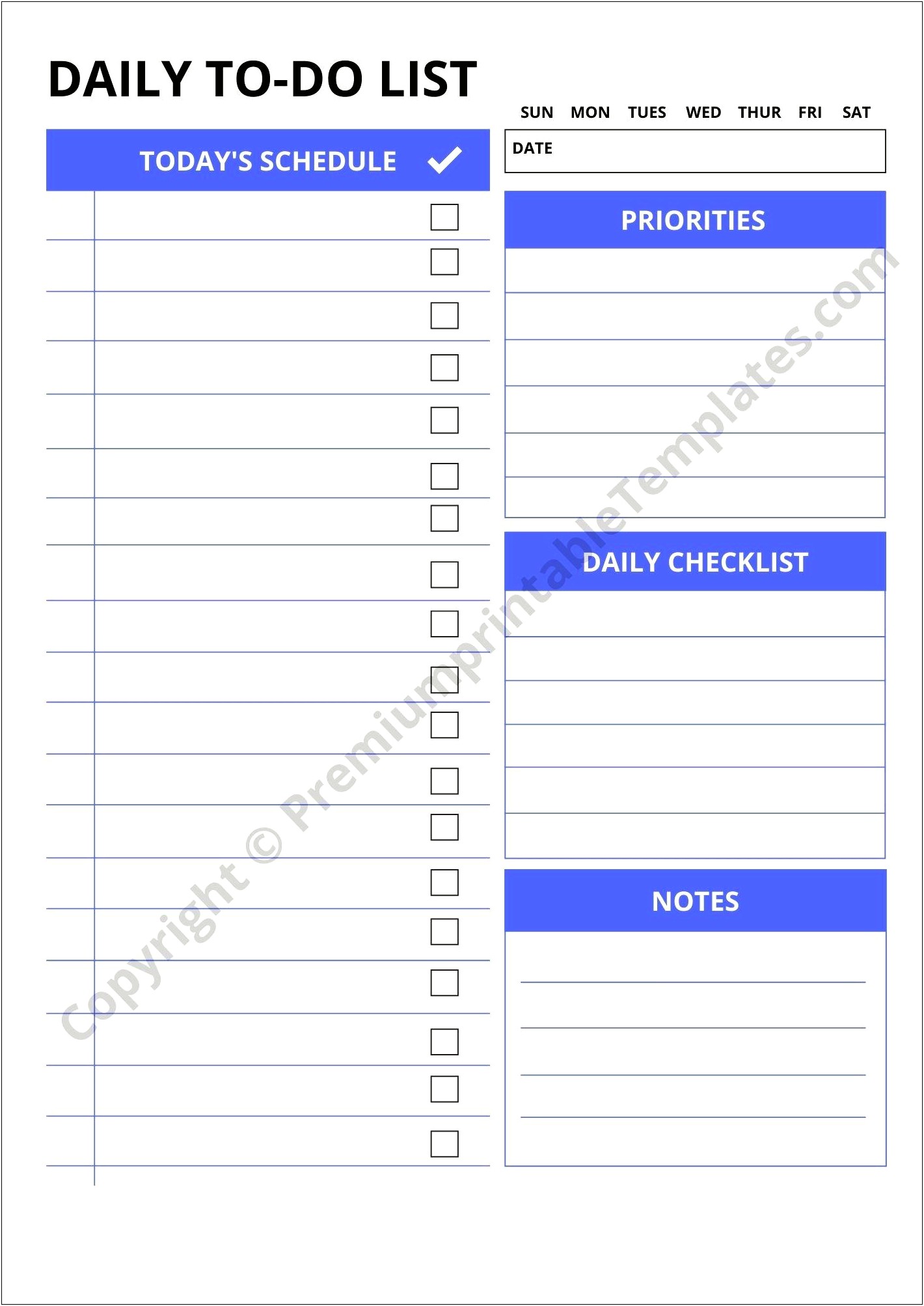 Daily To Do List Template Word