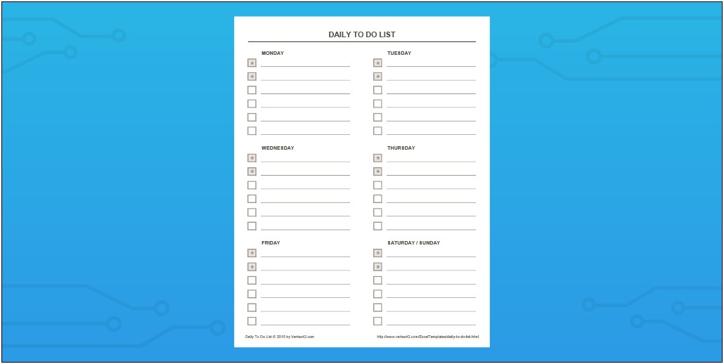 Daily To Do List Word Template