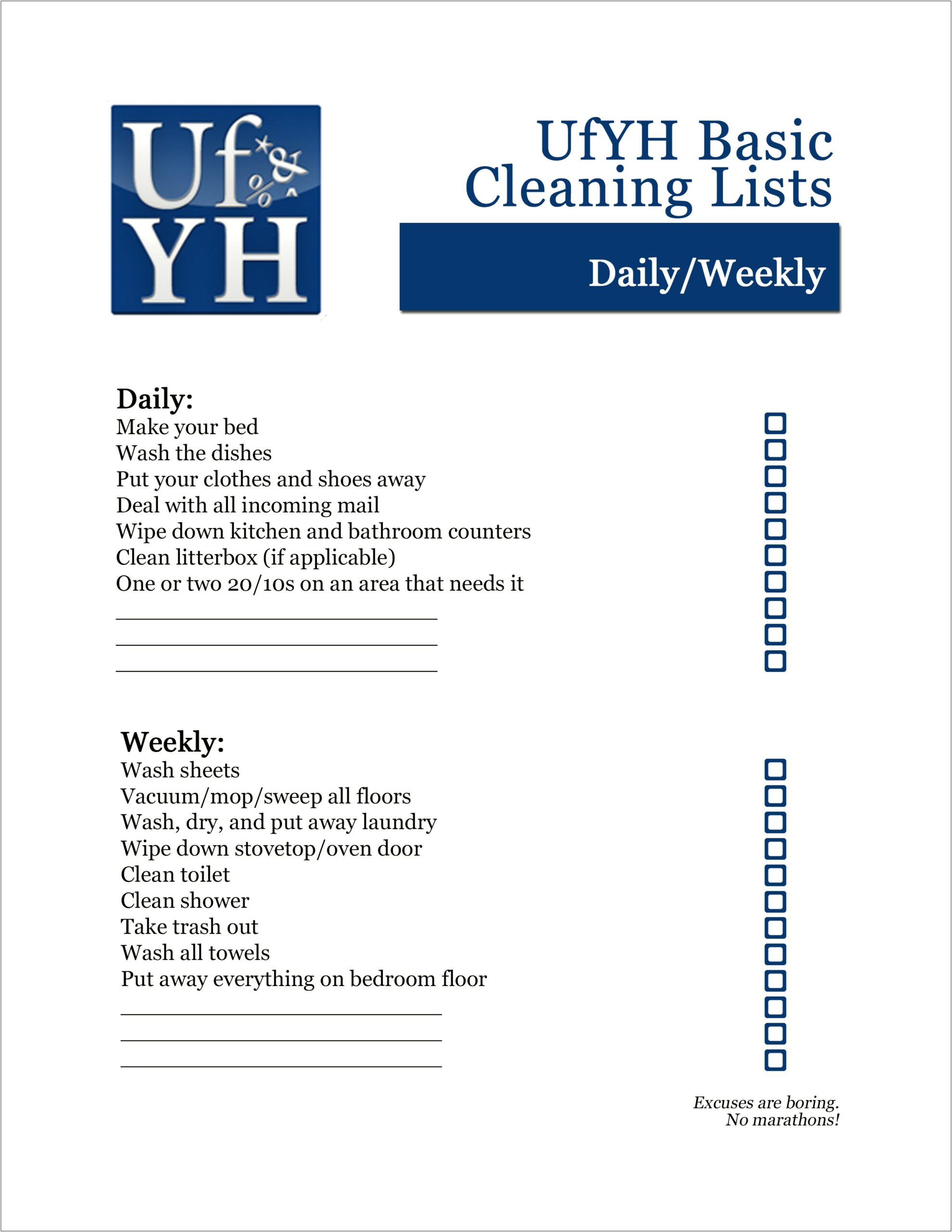 Daily Weekly Monthly Checklist Word Template