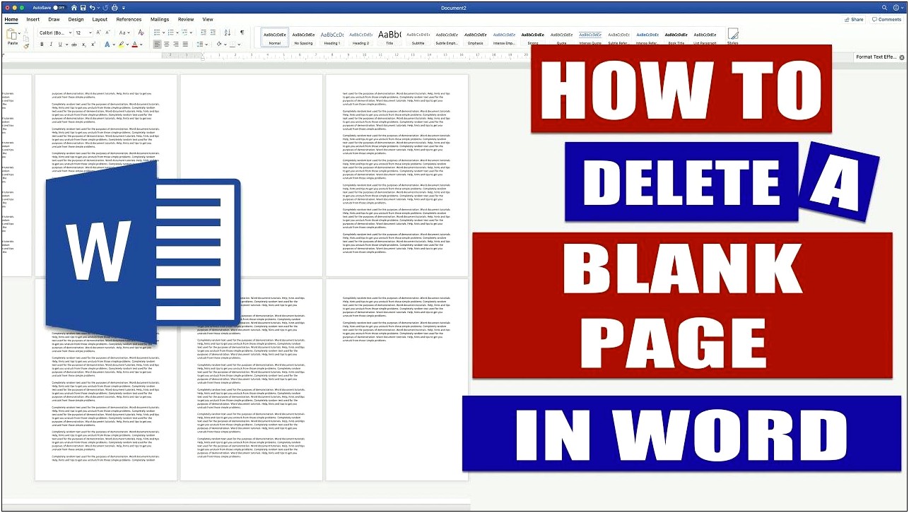 Delete Blank Page In Word Template