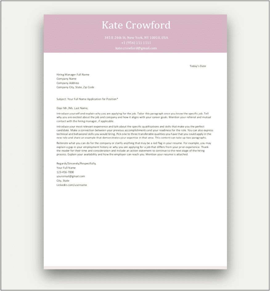 Does Word Have A Cover Letter Template