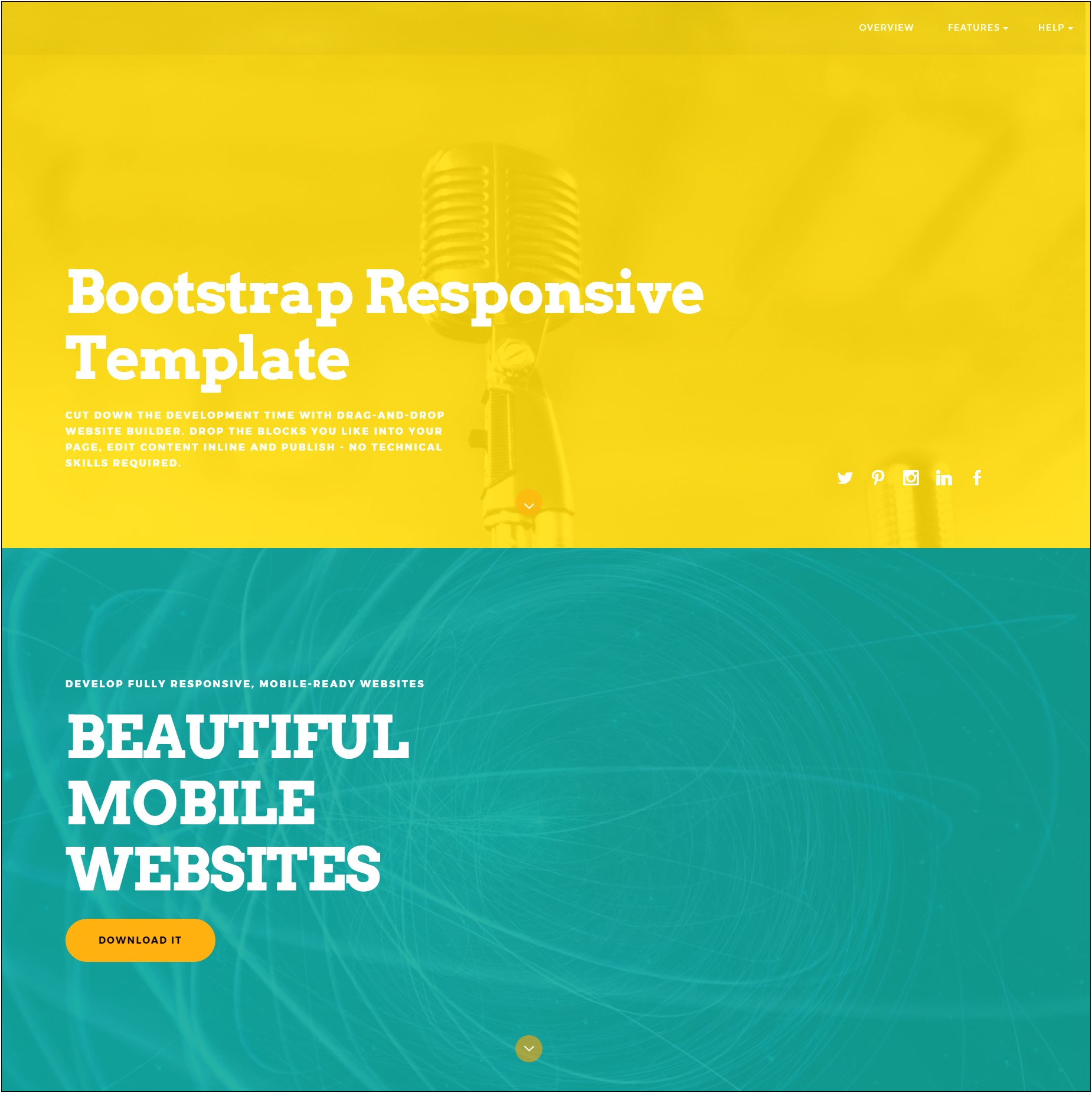 Download Bootstrap Bootstrap Template With Brilliant Green