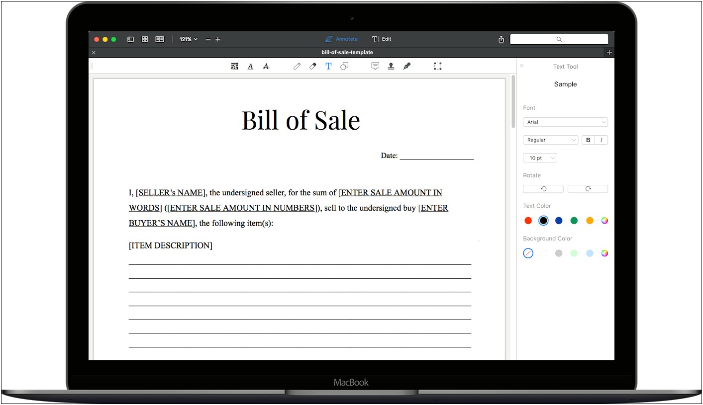 Download Car Bill Of Sale Template